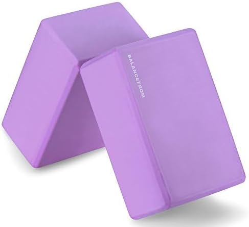 Fitvids Set of 2 High Density Premium EVA Yoga Blocks, 9"x6"x4" Each, Pair, Purple