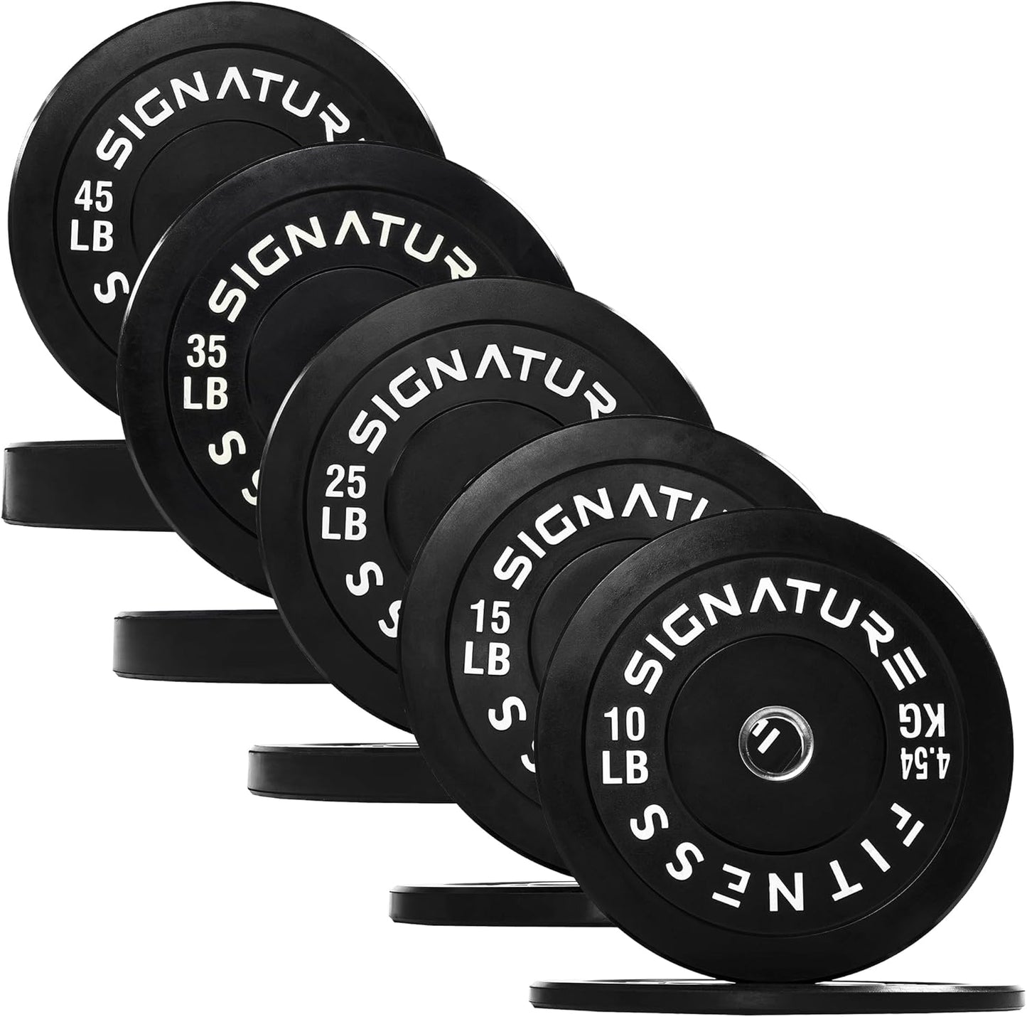 Fitvids Olympic Bumper Plates with Steel Hub 2-Inch Weight Plates for Strength Training & Weightlifting, Pairs or Sets or Sets with Barbell