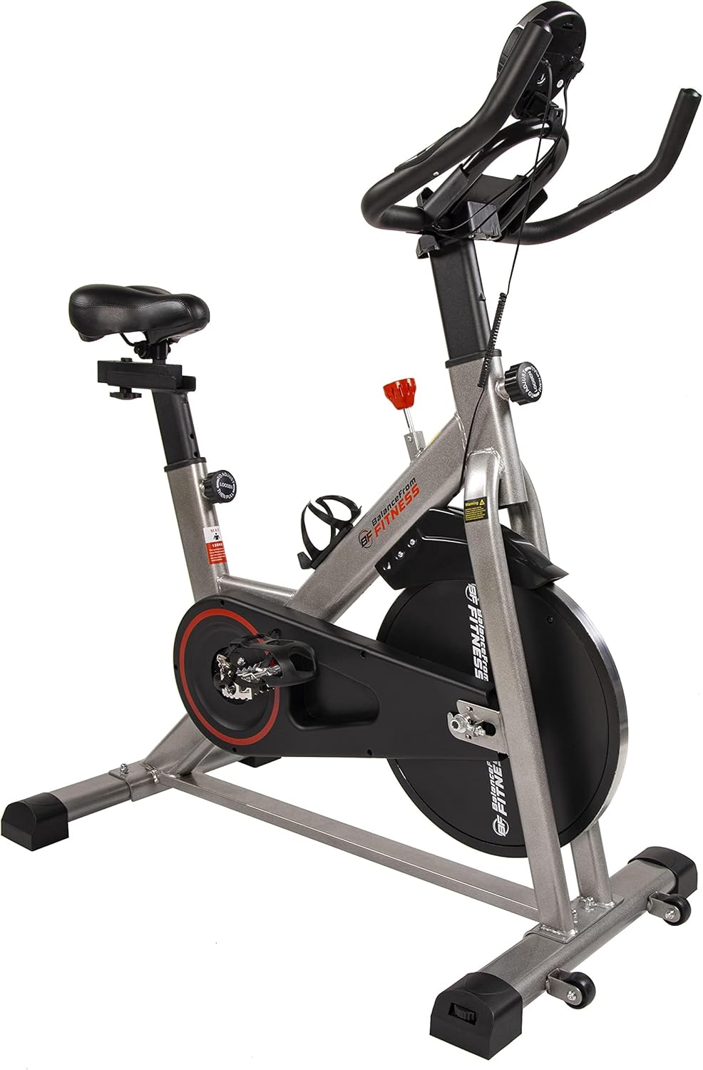 Fitvids Indoor Cycling Bike - Heavy Duty Stationary Exercise Bike with Adjustable Seat & Silent Resistance System - Workout Bike with Tablet Holder & Comfortable Seat Cushion