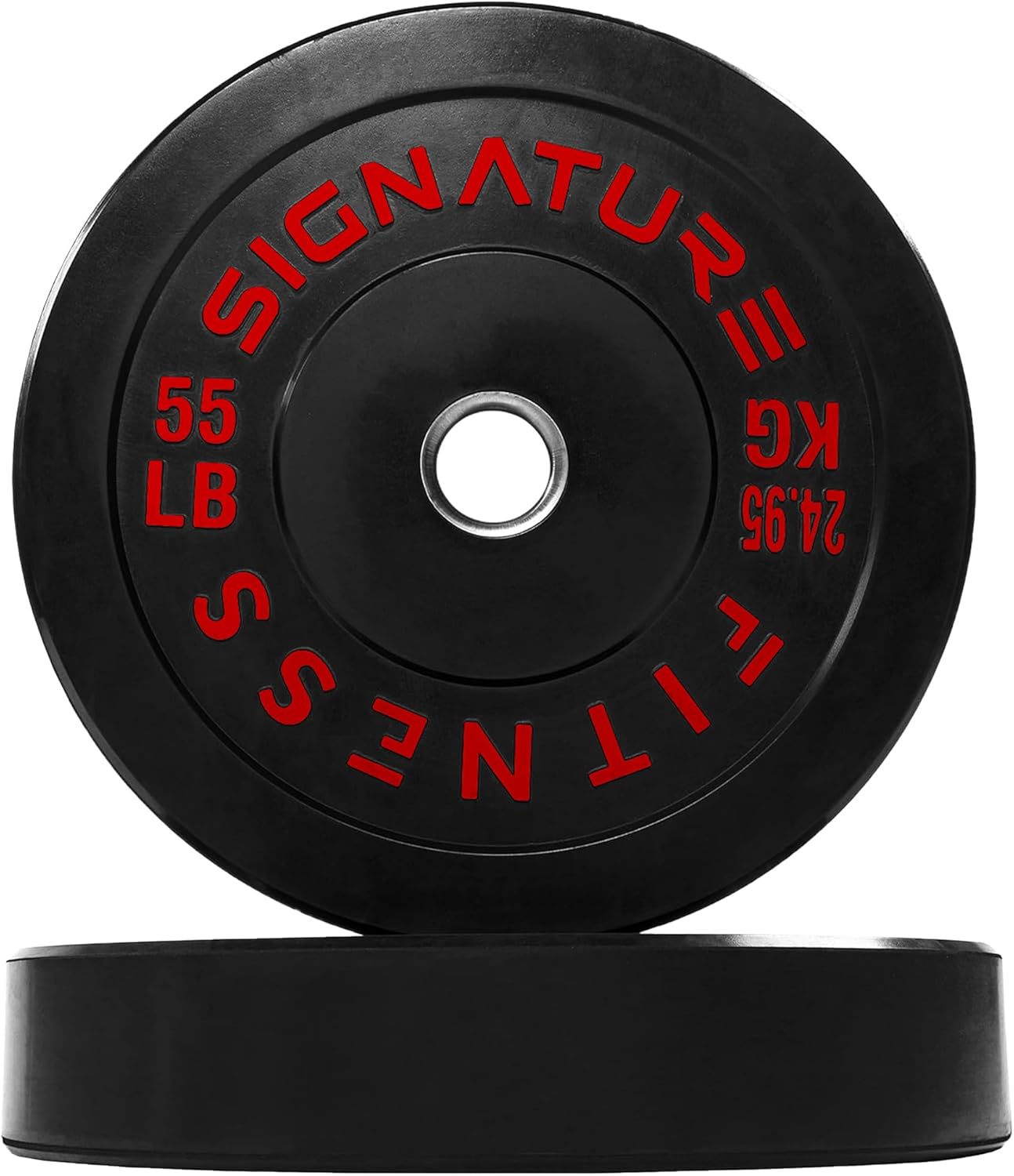 Fitvids Olympic Bumper Plates with Steel Hub 2-Inch Weight Plates for Strength Training & Weightlifting, Pairs or Sets or Sets with Barbell