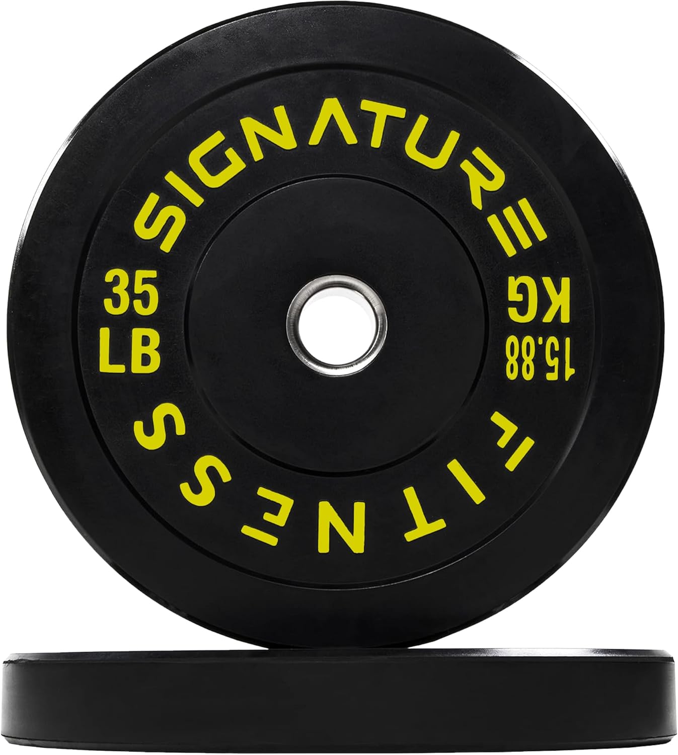 Fitvids Olympic Bumper Plates with Steel Hub 2-Inch Weight Plates for Strength Training & Weightlifting, Pairs or Sets or Sets with Barbell