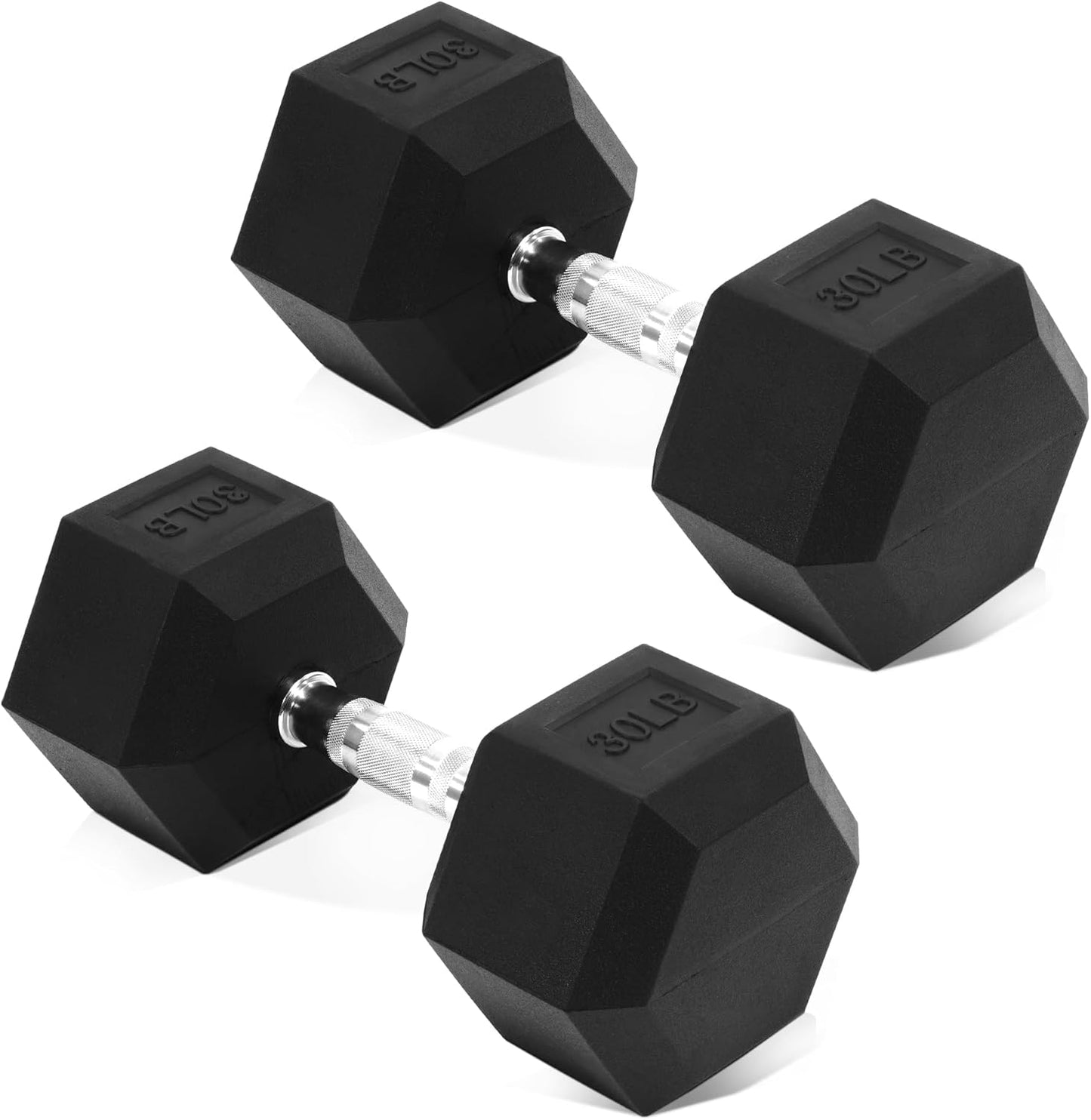 Fitvids Hex Dumbbells Rubber Coated Hand Weights for Exercises and Fitness, Pair