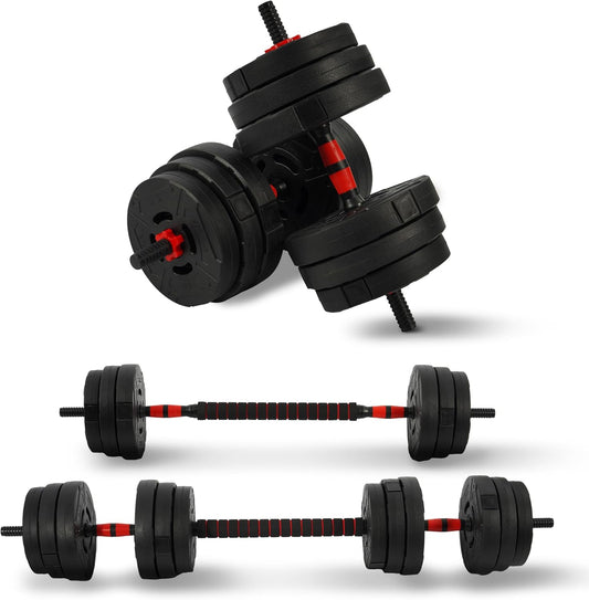 Fitvids Multi-Functional Portable Changeable Dumbbell and Barbell Kettlebell Set with Adjustable Weights, Multiple Styles, 40LBS or 60LBS Sets