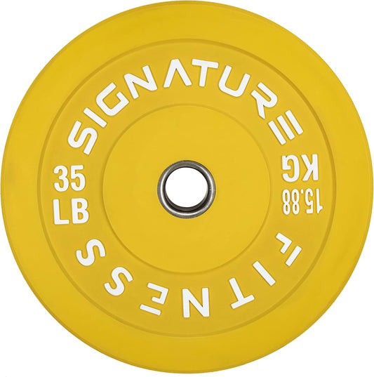 2" Olympic Bumper Plate Weight Plates with Steel Hub, 35LB Single, Colored
