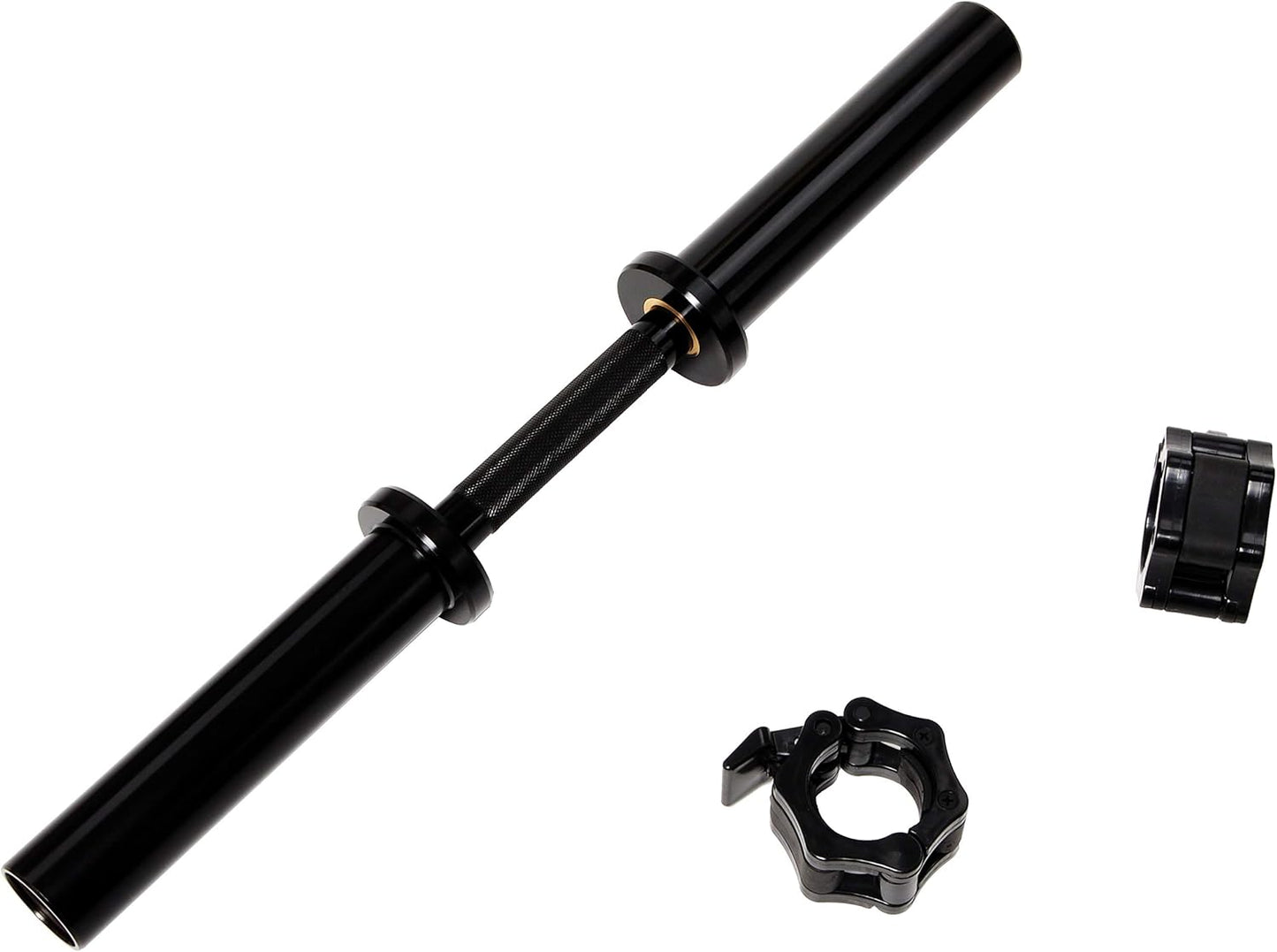 Fitvids Olympic Dumbbells Bar, Loadable for 2-inch weight plates, Adjustable Weight for Strength Training and Fitness Exercises, Black