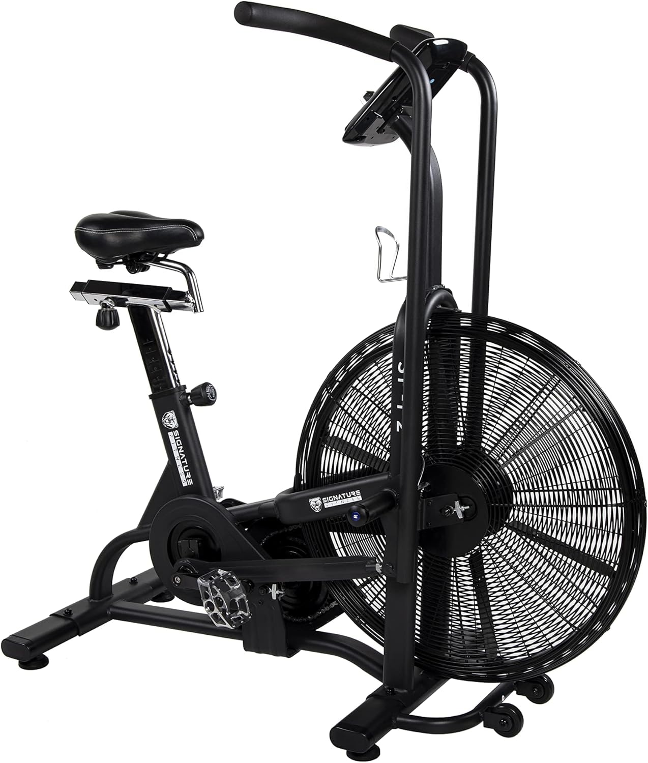 Fitvids Upright Fan Bike with Adjustable Seat and Handlebars for HIIT and Cardio Training