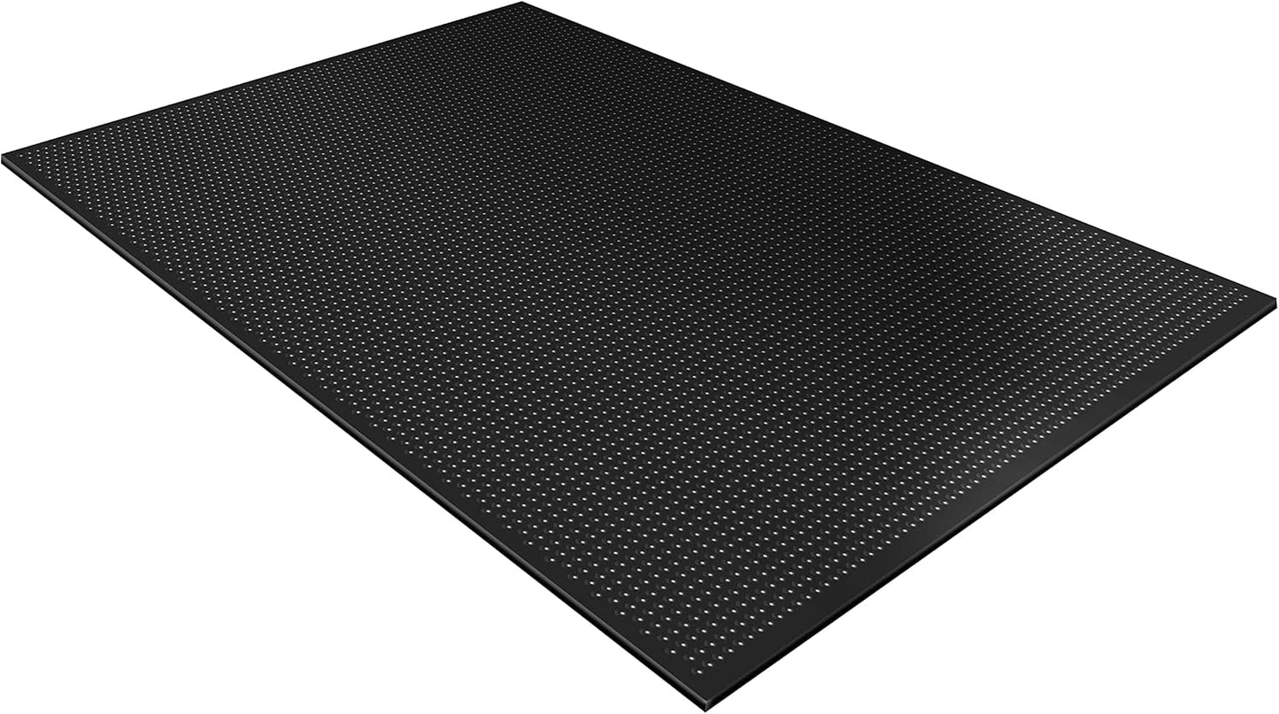 Fitvids 6 ft. x 4 ft., 3/4" Thick Heavy Duty Thick Real Rubber Mat Exercise Equipment Floor Mat for Carpets, Hardwood Floors, etc., Protect Your Floor and Machinery