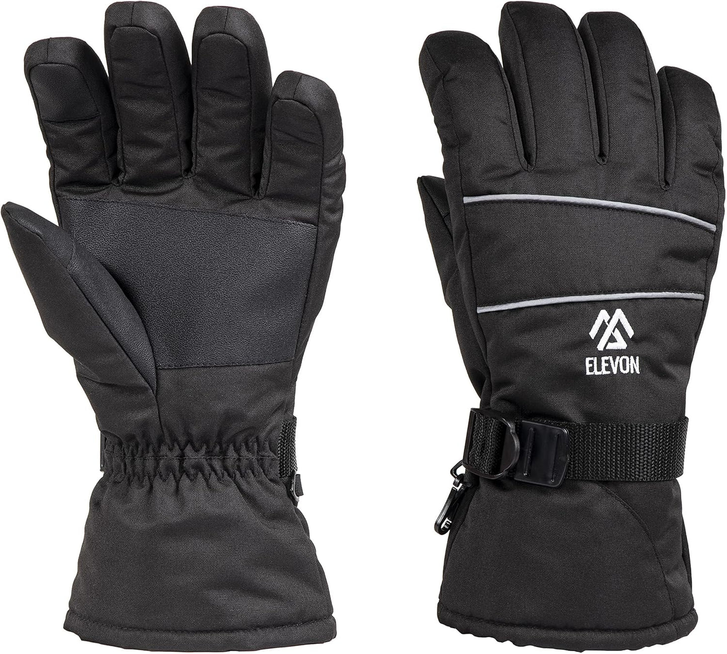 Fitvids Ski Gloves Snow Waterproof Thermal Insulated Winter Gloves with Touch Screen for Men for Skiing, Snowboarding, Cycling, Wind and Cold Outdoor Sports, 1 Pair