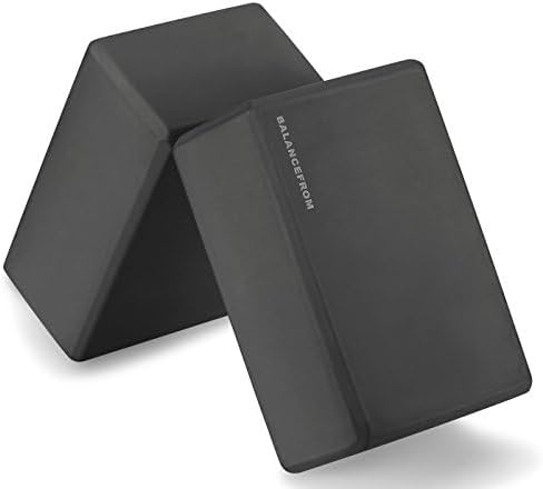 Fitvids Set of 2 High Density Premium EVA Yoga Blocks, 9"x6"x4" Each, Pair, Black