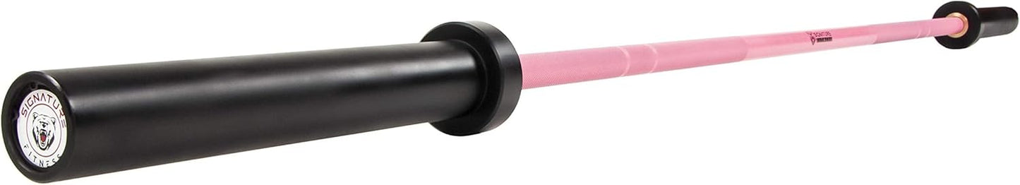 Fitvids Olympic Cerakote Barbell for Home & Commercial Gyms, 190K PSI Tensile Strength Rated for up to 1500LB Capacity, Pink