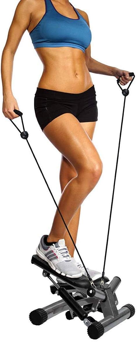 Fitvids Steppers for Exercise with Handlebar, Stair Steeper with Resistance Bands, Portable Stepper Capable of Full-Body Exercise, Low Noise and Smooth, Bear 300 lbs