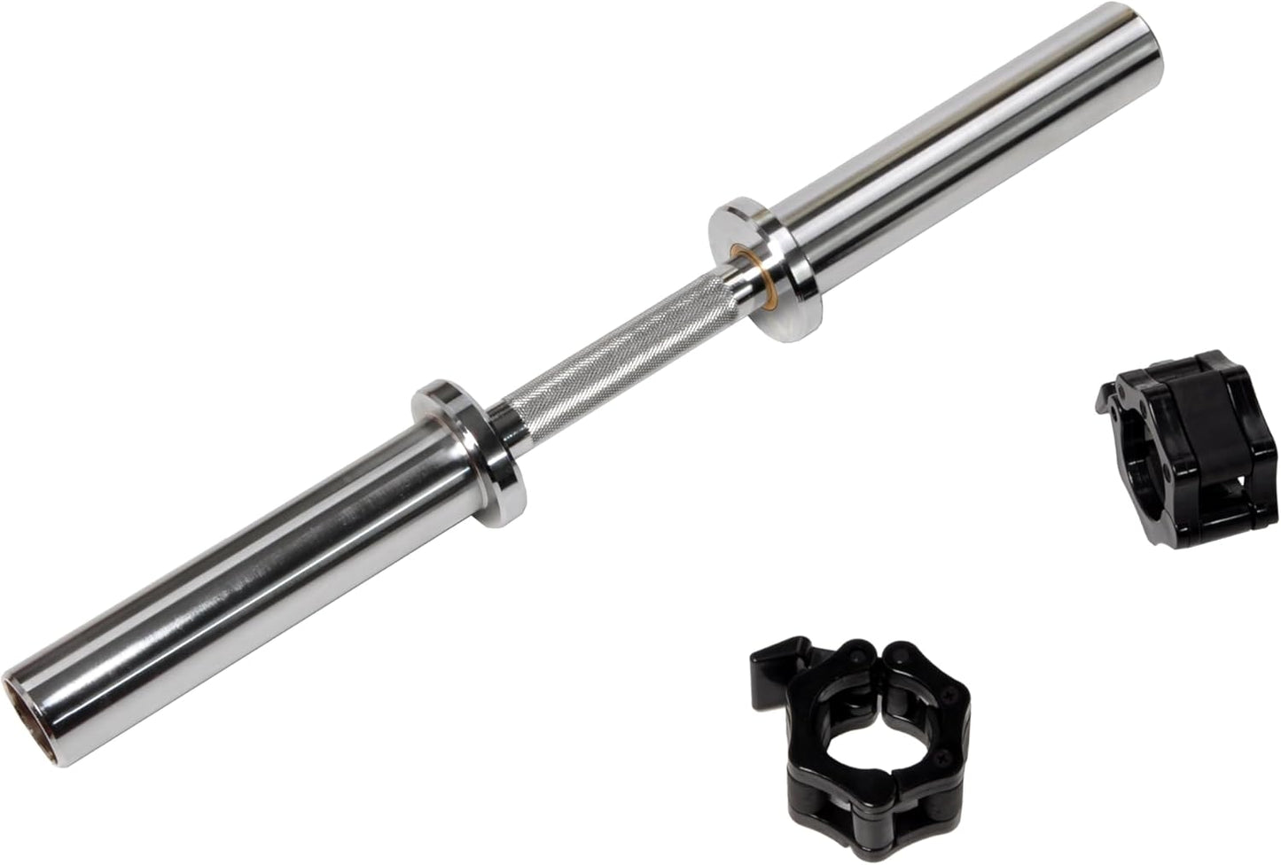 Fitvids Olympic Dumbbells Bar, Loadable for 2-inch weight plates, Adjustable Weight for Strength Training and Fitness Exercises, Chrome