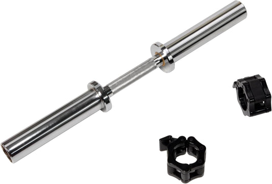Fitvids Olympic Dumbbells Bar, Loadable for 2-inch weight plates, Adjustable Weight for Strength Training and Fitness Exercises, Chrome