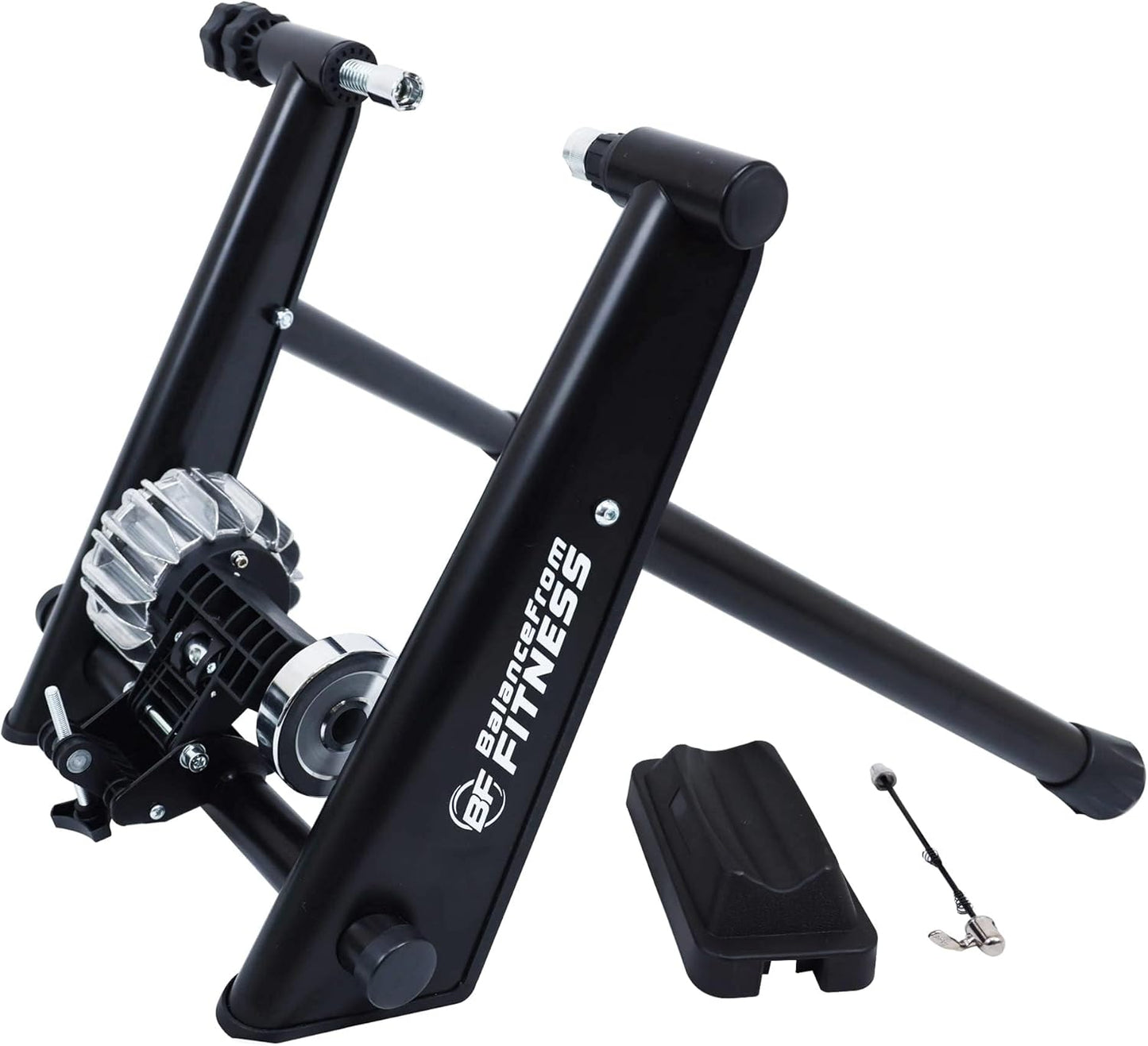 Bike Trainer Stand Steel Bicycle Exercise Fluid Magnetic Stand with Front Wheel Riser Block