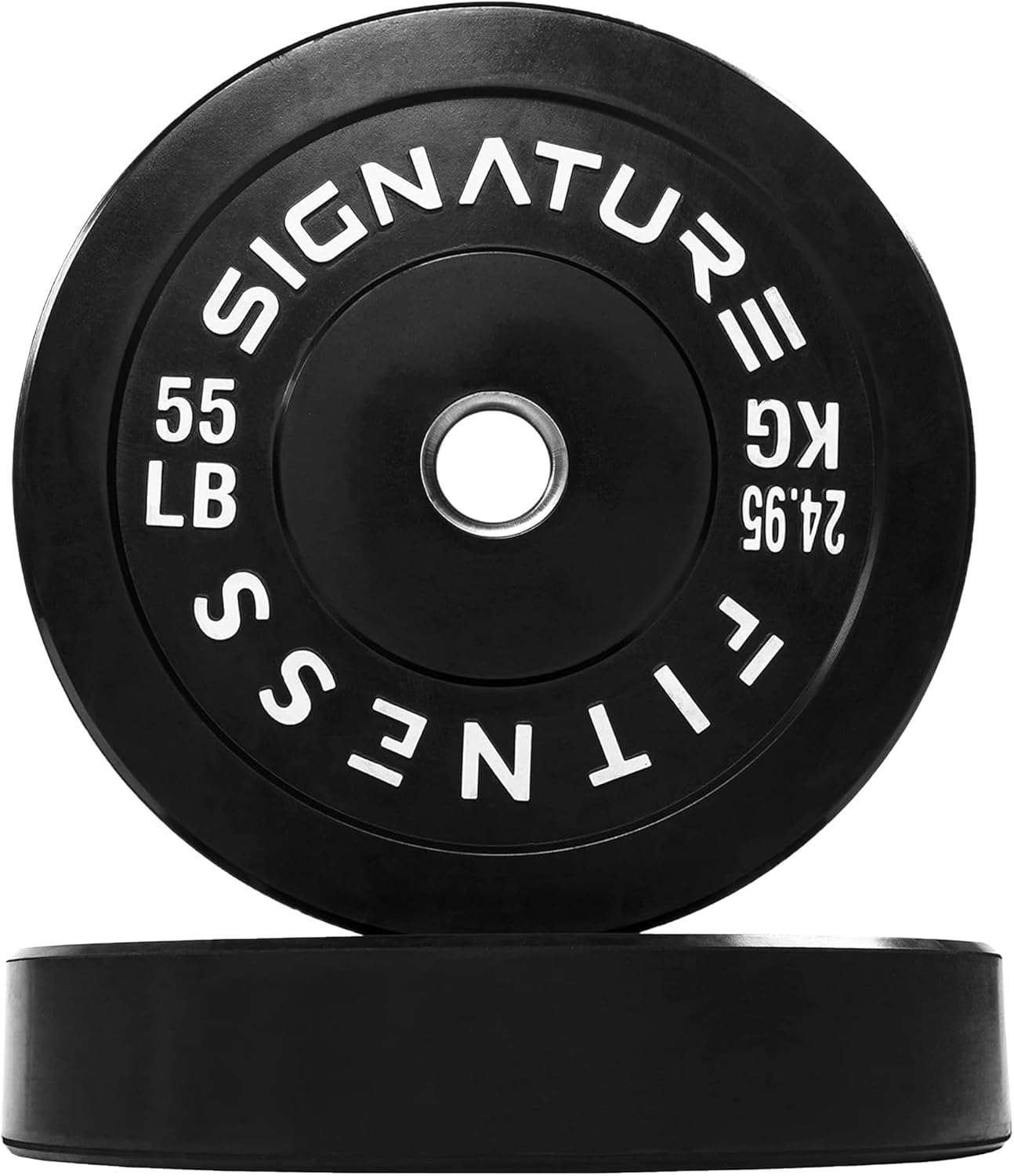 Fitvids Olympic Bumper Plates with Steel Hub 2-Inch Weight Plates for Strength Training & Weightlifting, Pairs or Sets or Sets with Barbell
