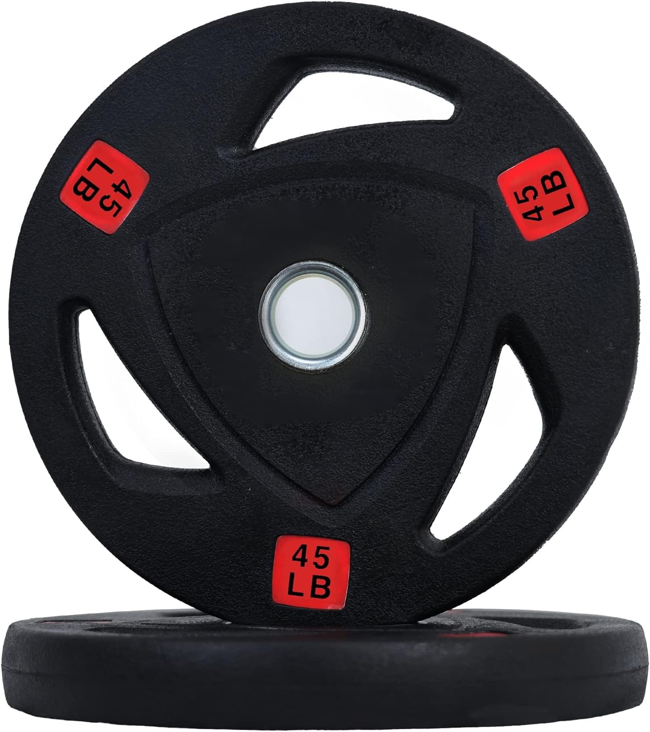 Fitvids standard Cast Iron 1-inch Weight Plate for Strength Training & Weightlifting, Rubber Coate Style, 45lbs, Pair