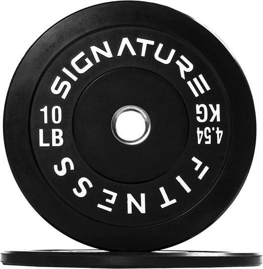 Fitvids Olympic Bumper Plates with Steel Hub 2-Inch Weight Plates for Strength Training & Weightlifting, Pairs or Sets or Sets with Barbell