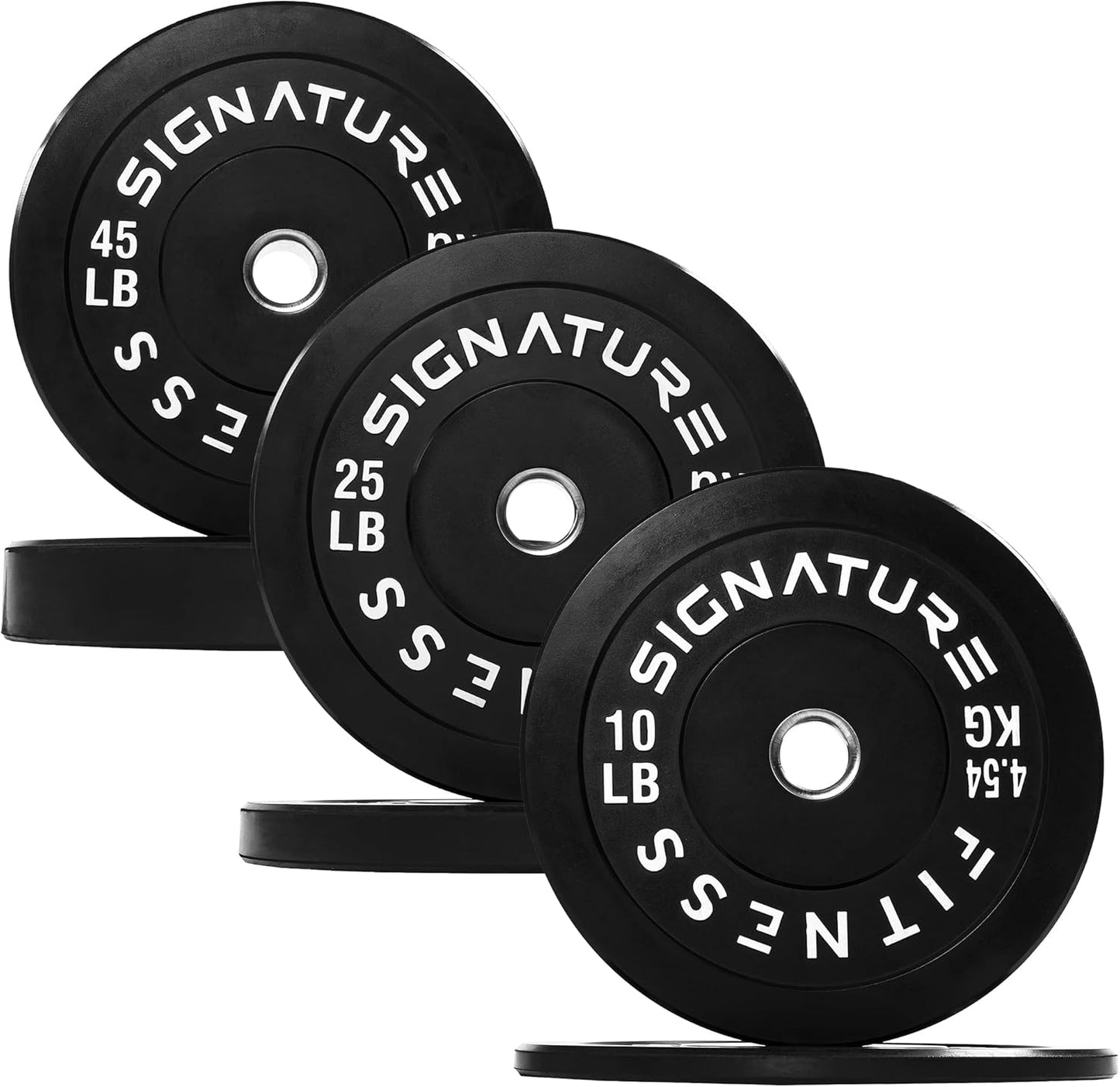 Fitvids Olympic Bumper Plates with Steel Hub 2-Inch Weight Plates for Strength Training & Weightlifting, Pairs or Sets or Sets with Barbell