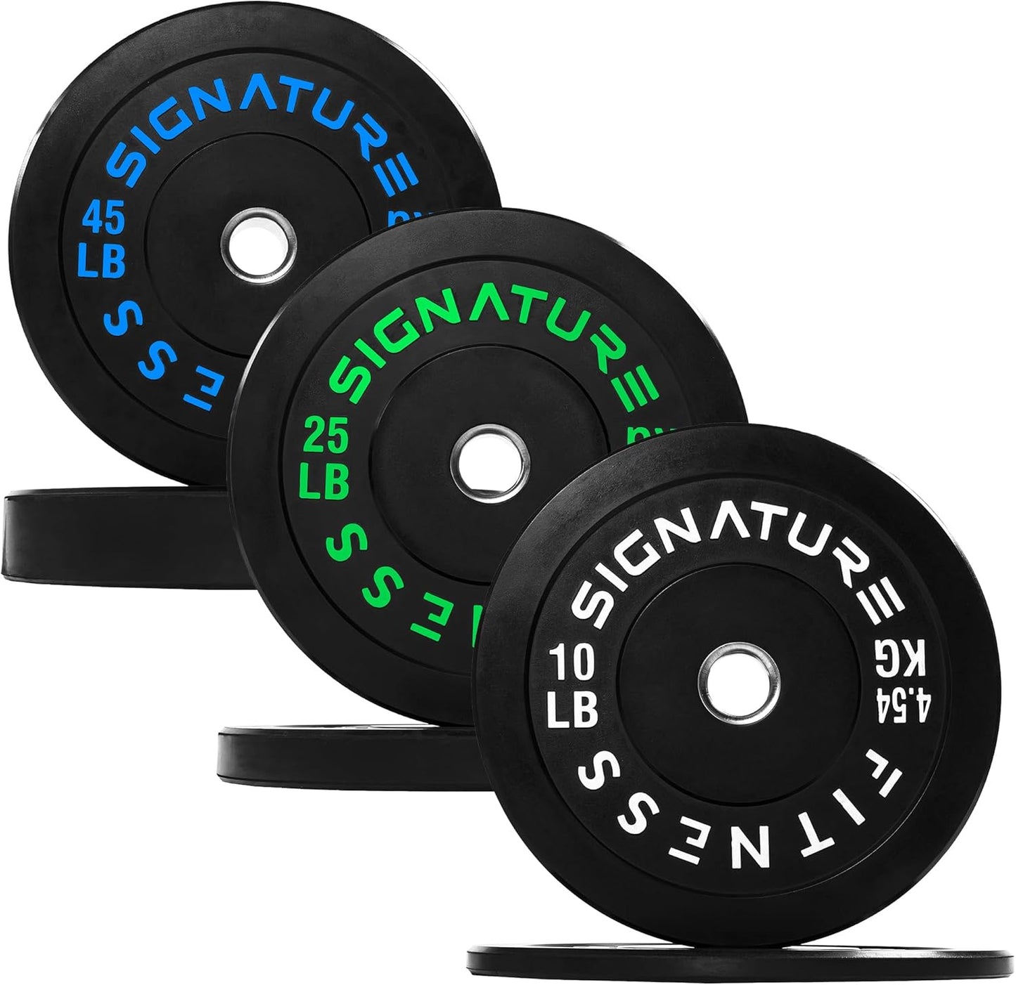 Fitvids Olympic Bumper Plates with Steel Hub 2-Inch Weight Plates for Strength Training & Weightlifting, Pairs or Sets or Sets with Barbell