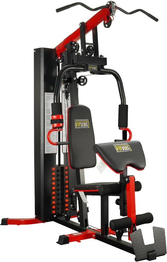 Fitvids Home Gym, Multifunctional Workout Equipment with Leg Press, Exercise Equipment for Home with Pulley System