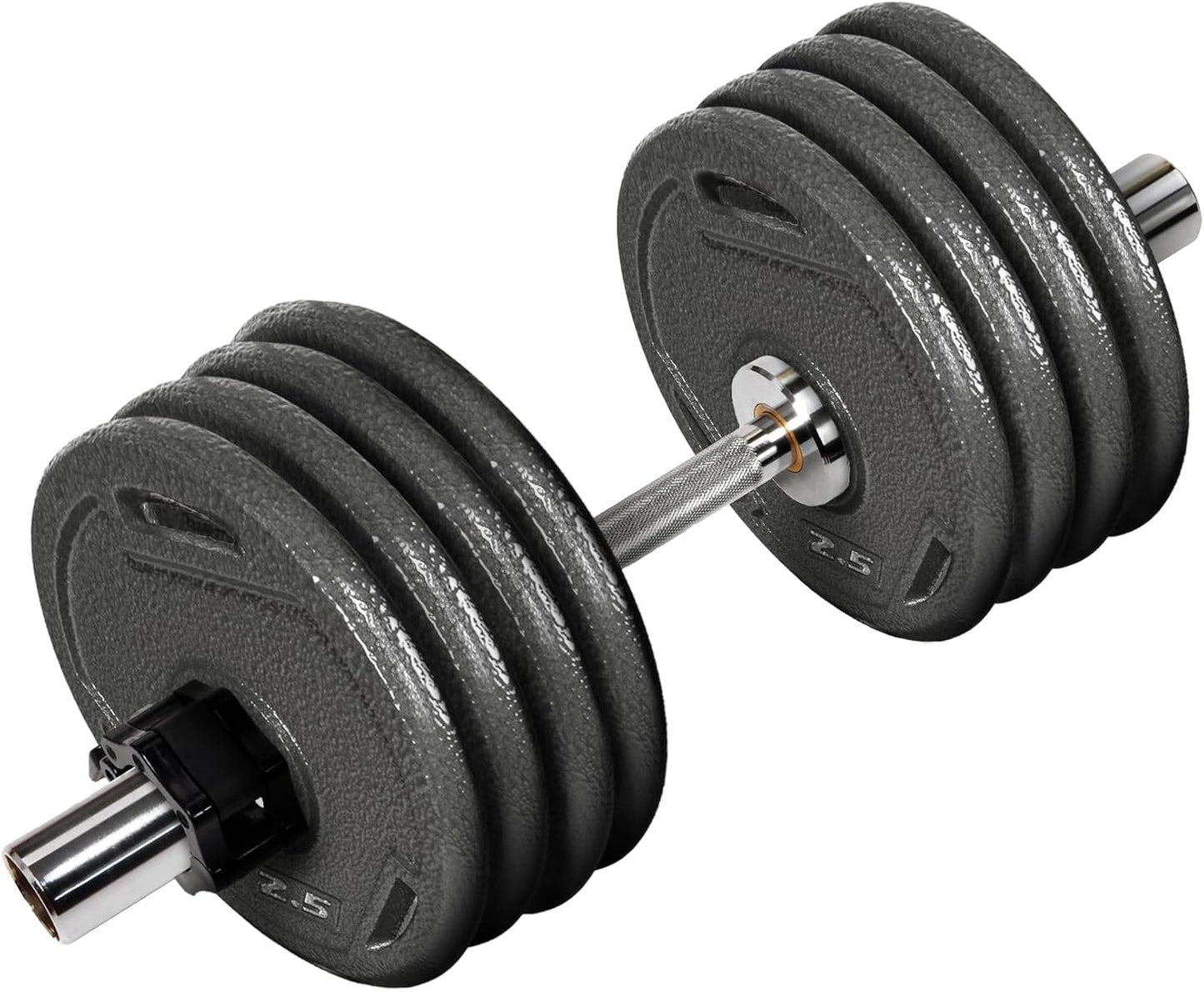 Fitvids Olympic Dumbbells Set, Loadable for 2-inch weight plates, Adjustable Weight for Strength Training and Fitness Exercises, 20LBS Set