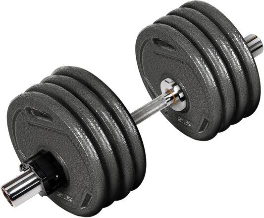 Fitvids Olympic Dumbbells Set, Loadable for 2-inch weight plates, Adjustable Weight for Strength Training and Fitness Exercises, 20LBS Set