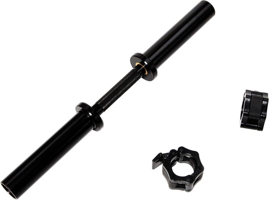 Fitvids Olympic Dumbbells Bar, Loadable for 2-inch weight plates, Adjustable Weight for Strength Training and Fitness Exercises, Black