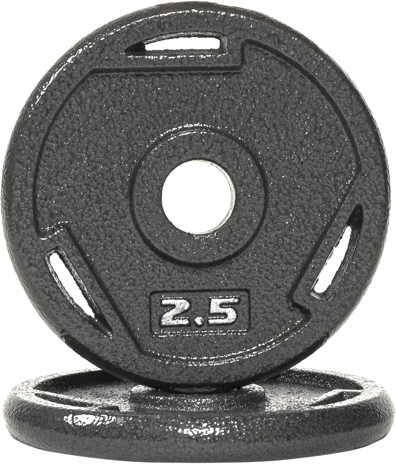Fitvids Cast Iron 2-Inch Olympic Weight Plate for Strength Training & Weightlifting, Multiple Weights Available, 2.5LB Pair