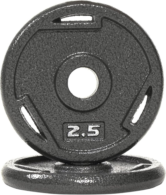 Fitvids Cast Iron 2-Inch Olympic Weight Plate for Strength Training & Weightlifting, Multiple Weights Available, 2.5LB Pair