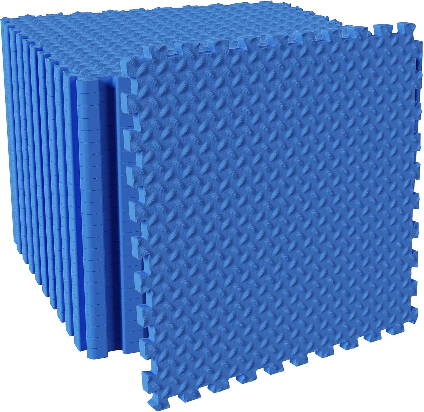 Fitvids Puzzle Exercise Gym Flooring Mat, 3/4" Thick High-Density EVA Interlocking Tiles, Workout Mat for Home Gym, Fitness Equipment, MMA, Gymnastics, 24-Piece Shock-Absorbing Exercise Mat (96 Sq Ft)