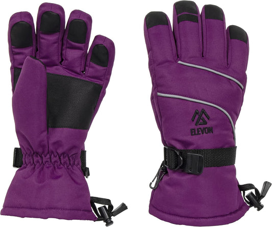 Fitvids Ski Gloves Snow Waterproof Thermal Insulated Winter Gloves with Touch Screen for Women for Skiing, Snowboarding, Cycling, Wind and Cold Outdoor Sports Gloves, 1 Pair