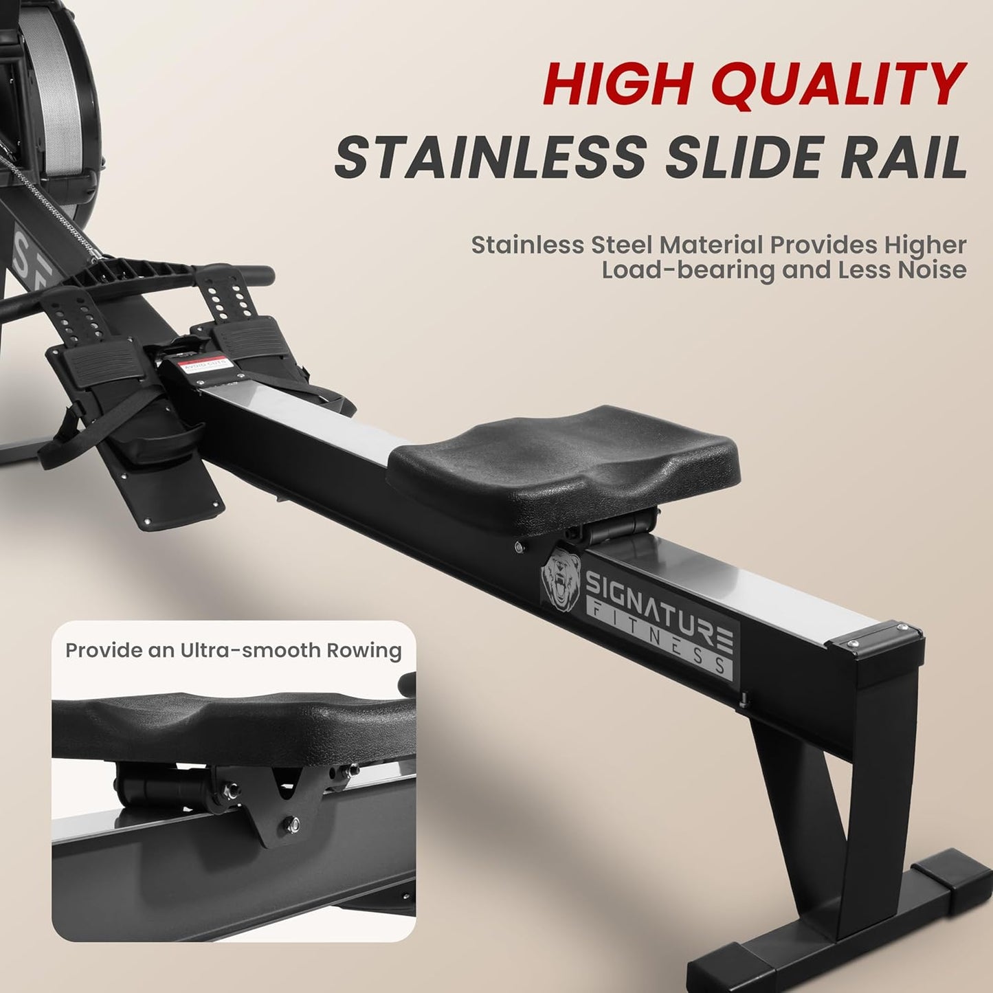Fitvids Rowing Machine for Home, Professional Indoor Rowers, Wind Resistance Rowers with LCD Display, Adjustable Air Resistance, Comfortable Seat Cushion, Easy Storage