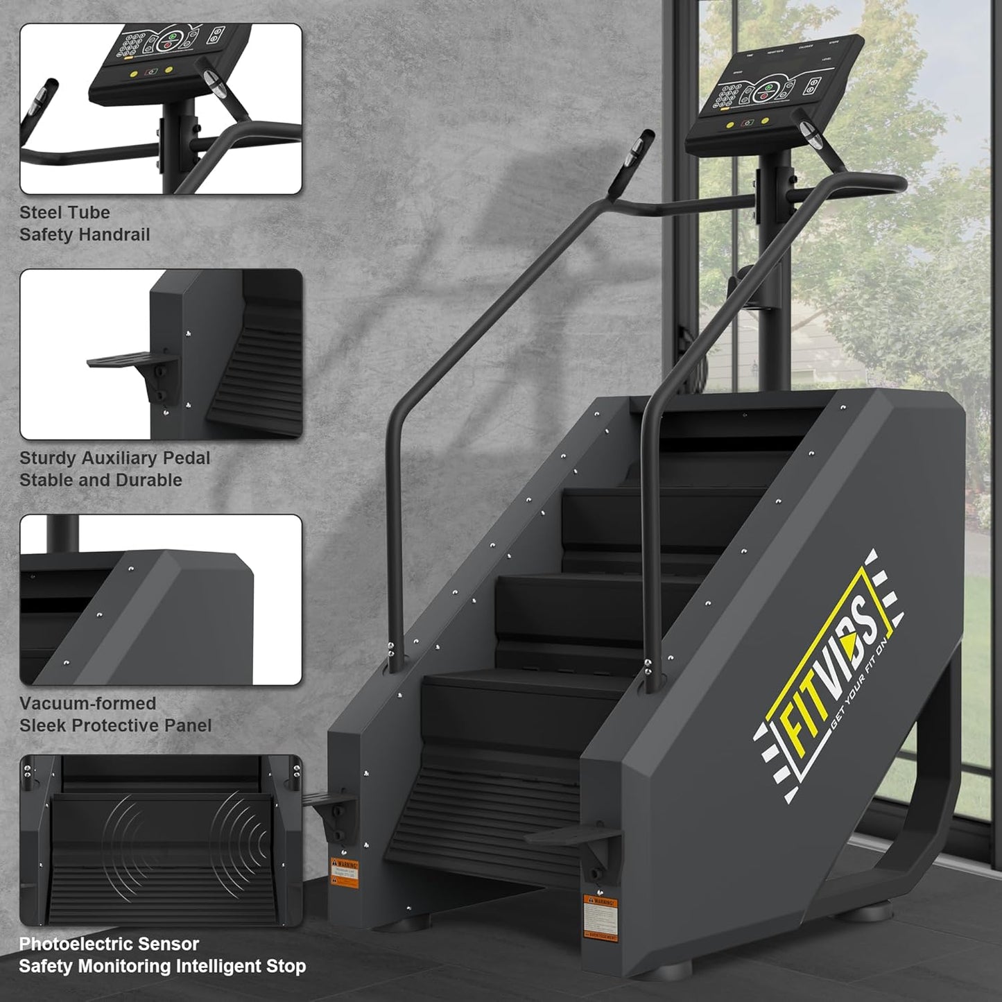 Fitvids Stair Stepper Machine, Continuous Climbing Stair Machine, Commercial Grade Stair Stepping Machine for Cardio and Lower Body Workouts