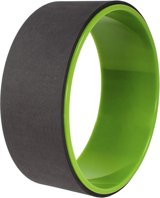 Fitvids Yoga Wheel for Stretching - Spine Stretching & Flexibility Enhancer with Non-Slip Surface, Full-Body Workout Equipment for Improved Mobility, Green